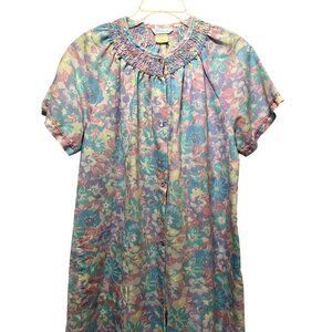 Vintage Whispers House Dress Robe Gown Cottagecore Grannycore Floral Size Medium